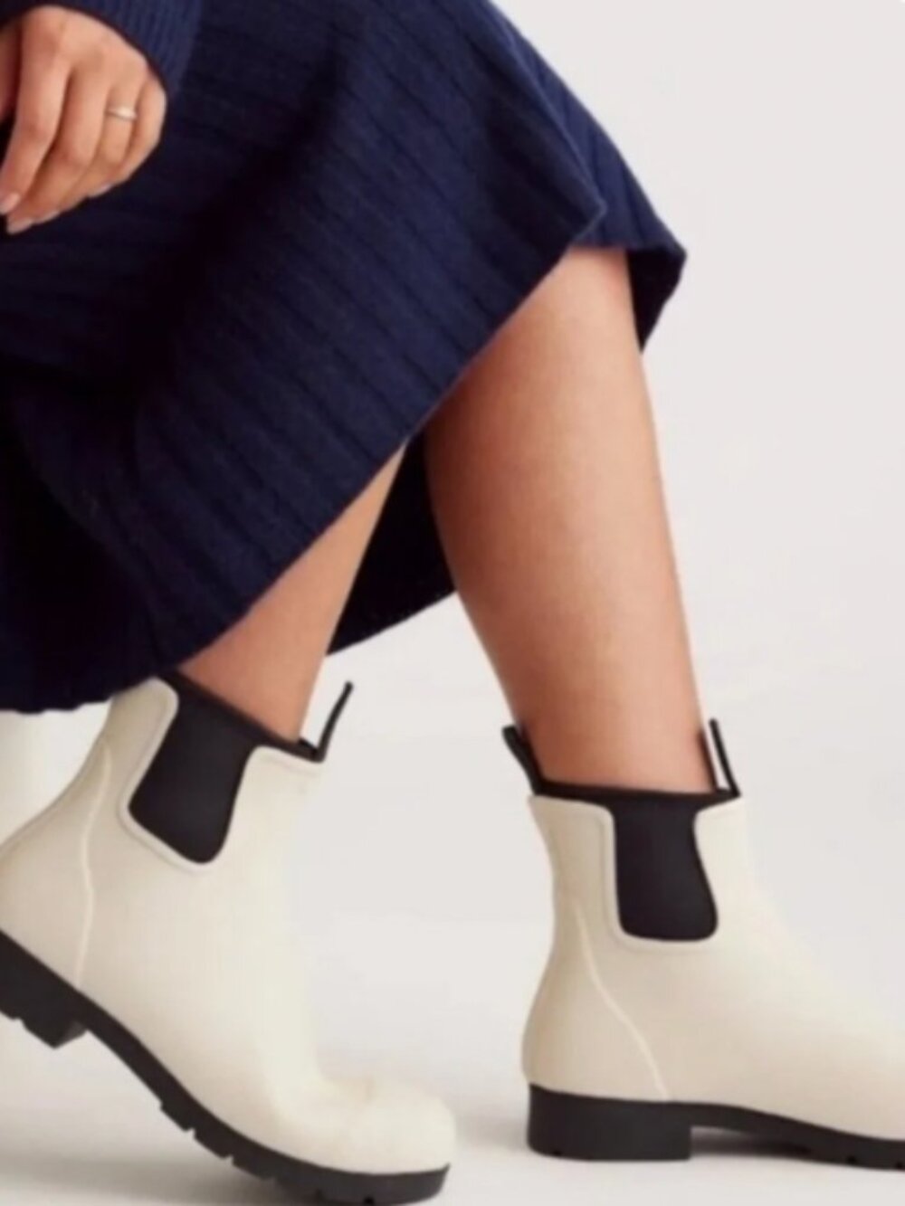 Quince Waterproof Ankle Rain Boots in Stone Size 8 NEW
